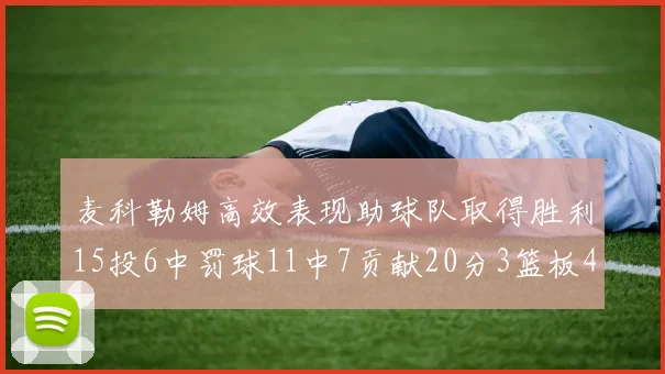 麦科勒姆高效表现助球队取得胜利15投6中罚球11中7贡献20分3篮板4助攻